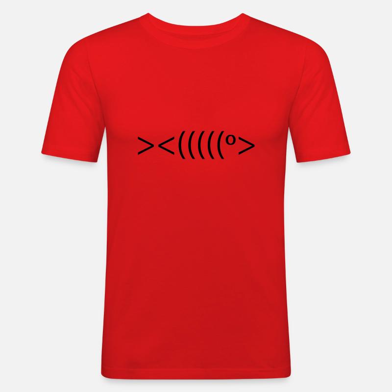 fisch - Männer Slim Fit T-Shirt - Rot