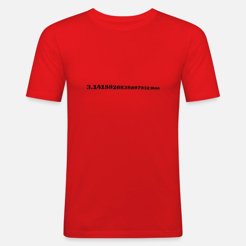 Pi - Männer Slim Fit T-Shirt - Rot