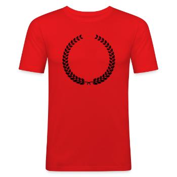 laurel wreath icon - Men's Slim Fit T-Shirt - red - Front - Jaron (178cm)