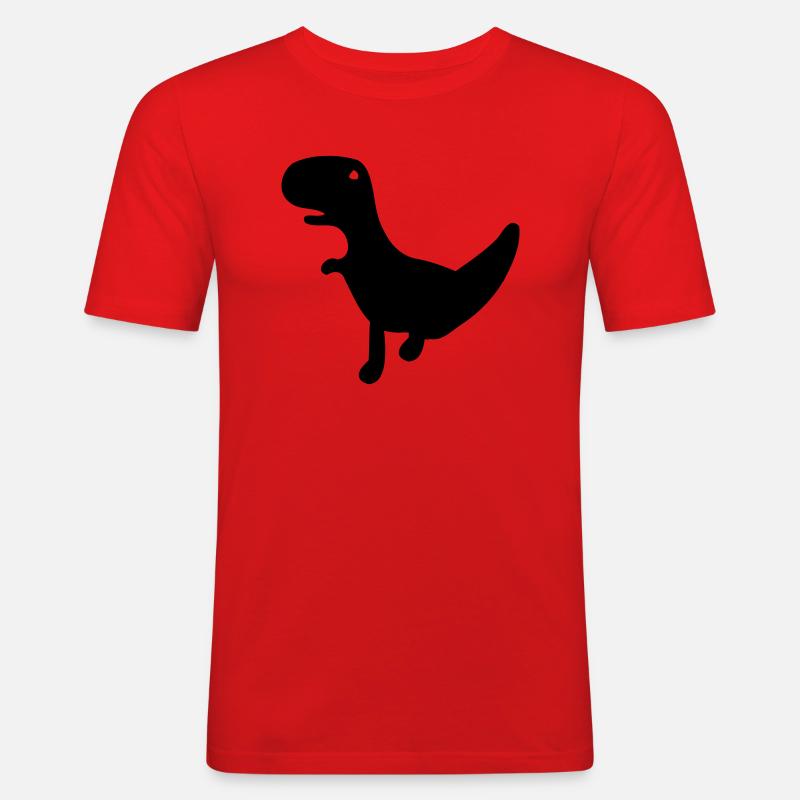 Le Dino de Cactus Run - T-shirt près du corps Homme - rouge
