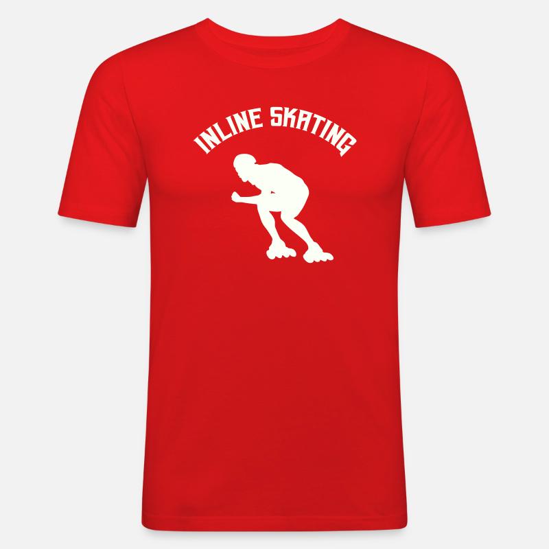 Inline Skating - Männer Slim Fit T-Shirt - Rot