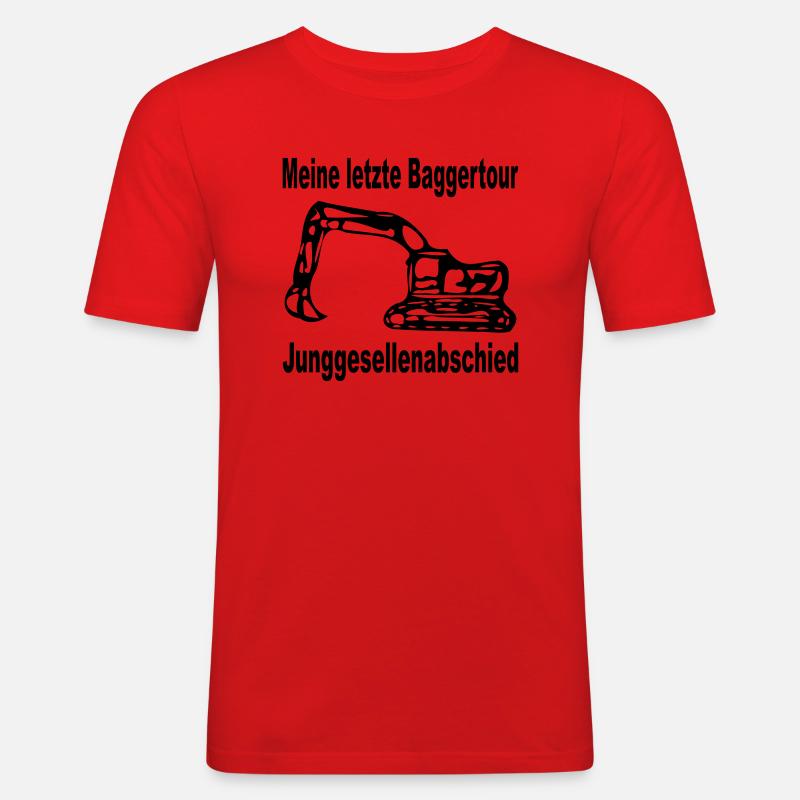 Junggesellenabschied - Einmal noch baggern - Männer Slim Fit T-Shirt - Rot