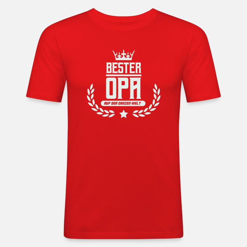 bester opa der welt - Männer Slim Fit T-Shirt - Rot
