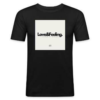 Love&Feeling - Männer Slim Fit T-Shirt - Schwarz - Vorne - Nik (191cm)