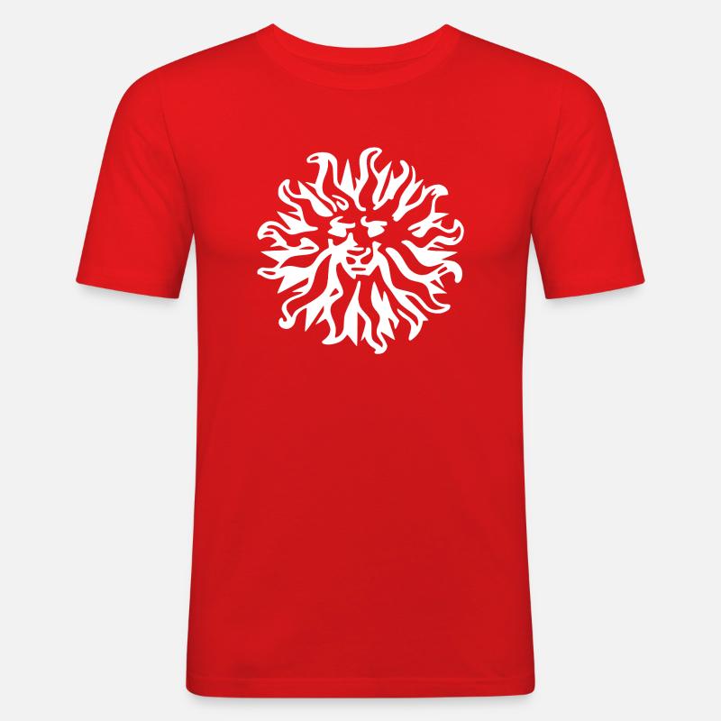 Löwe weiss - Männer Slim Fit T-Shirt - Rot