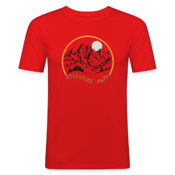 Adventure away - T-shirt près du corps Homme - rouge - Devant - Jaron (178cm)