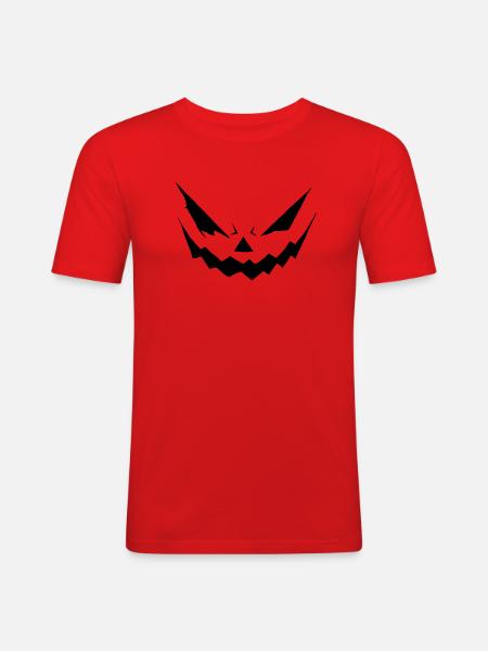 Spooky Pumpkin Silhouette - Men's Slim Fit T-Shirt - red