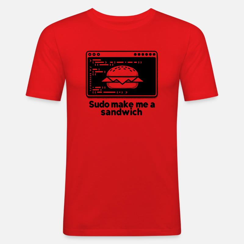 Sudo mach mir ein Sandwich - Männer Slim Fit T-Shirt - Rot