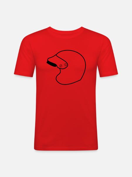 Racing Jet Helm - Männer Slim Fit T-Shirt - Rot