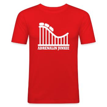 Rollercoaster Parc d’attractions - T-shirt près du corps Homme - rouge - Devant - Jaron (178cm)