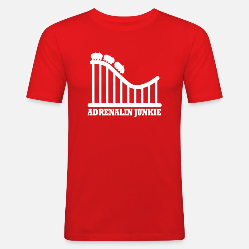 Rollercoaster Achterbahn Freizeitpark - Männer Slim Fit T-Shirt - Rot