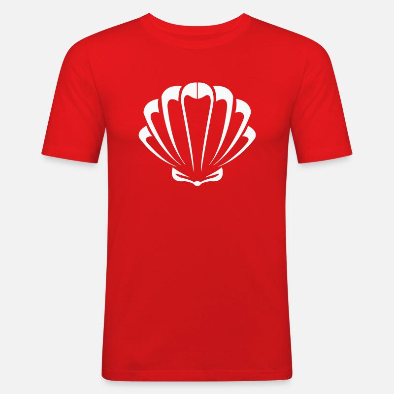 muschel - Männer Slim Fit T-Shirt - Rot