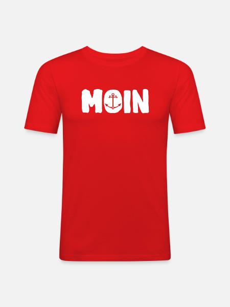 moin Anker Küsten Liebe - Männer Slim Fit T-Shirt - Rot