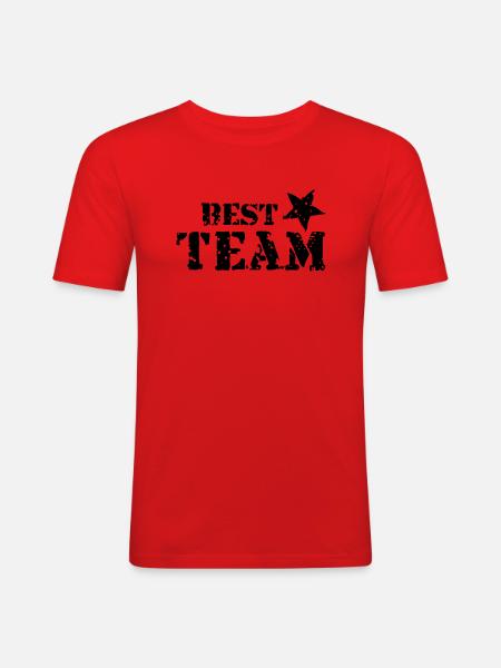 Best Team, Star, Champions, Sports, Winner, Club - Herre Slim Fit T-Shirt - rød