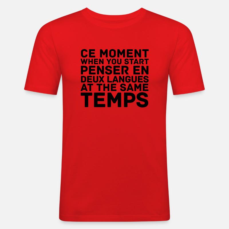 Ce Moment When You Start - Männer Slim Fit T-Shirt - Rot