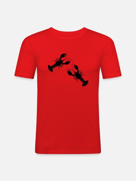 two lobsters - Men's Slim Fit T-Shirt - red