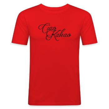 Ciao Cocoa - Men's Slim Fit T-Shirt - red - Front - Jaron (178cm)