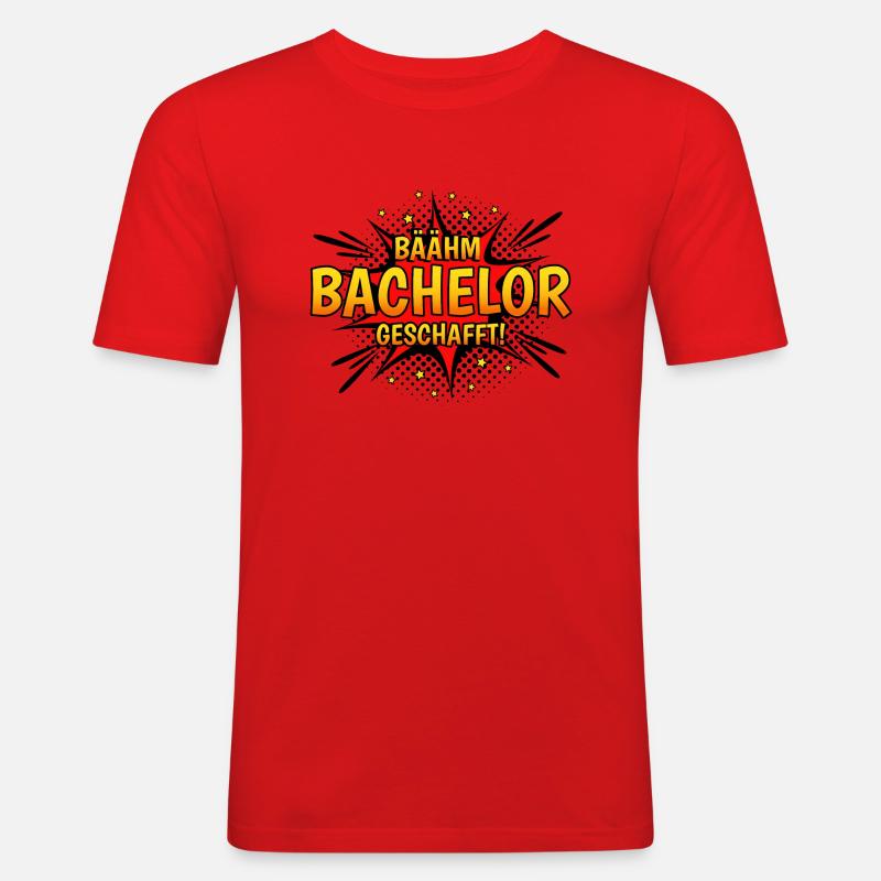 Bäähm Bachelor Geschafft - Männer Slim Fit T-Shirt - Rot