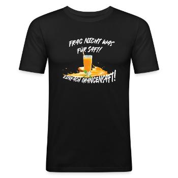 Orangensaft weiß - Männer Slim Fit T-Shirt - Schwarz - Vorne - Nik (191cm)