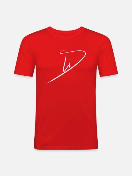 LiD White on Black - Männer Slim Fit T-Shirt - Rot