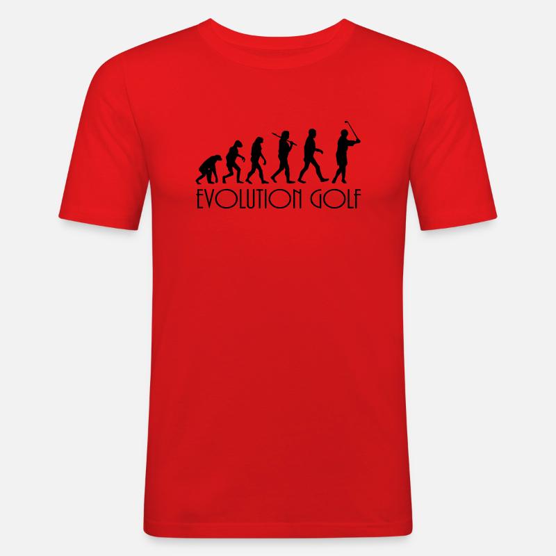 evolution Golf - Männer Slim Fit T-Shirt - Rot