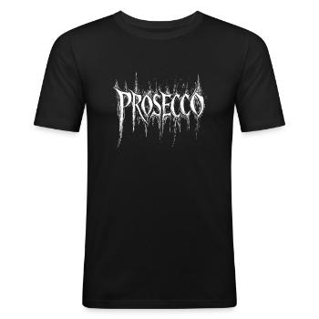 Prosecco Heavy Metal - Männer Slim Fit T-Shirt - Schwarz - Vorne - Nik (191cm)