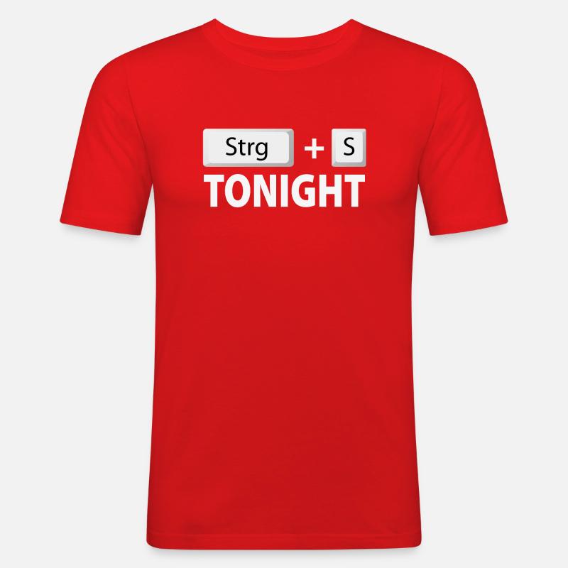 Save (Ctrl + S) tonight - Men's Slim Fit T-Shirt - red