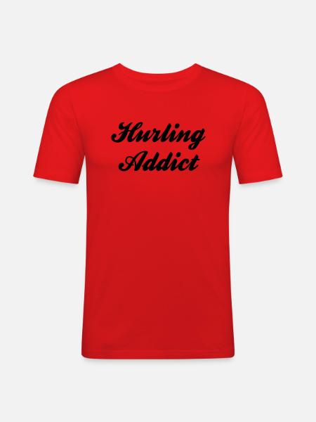 hurling addict - Men's Slim Fit T-Shirt - red