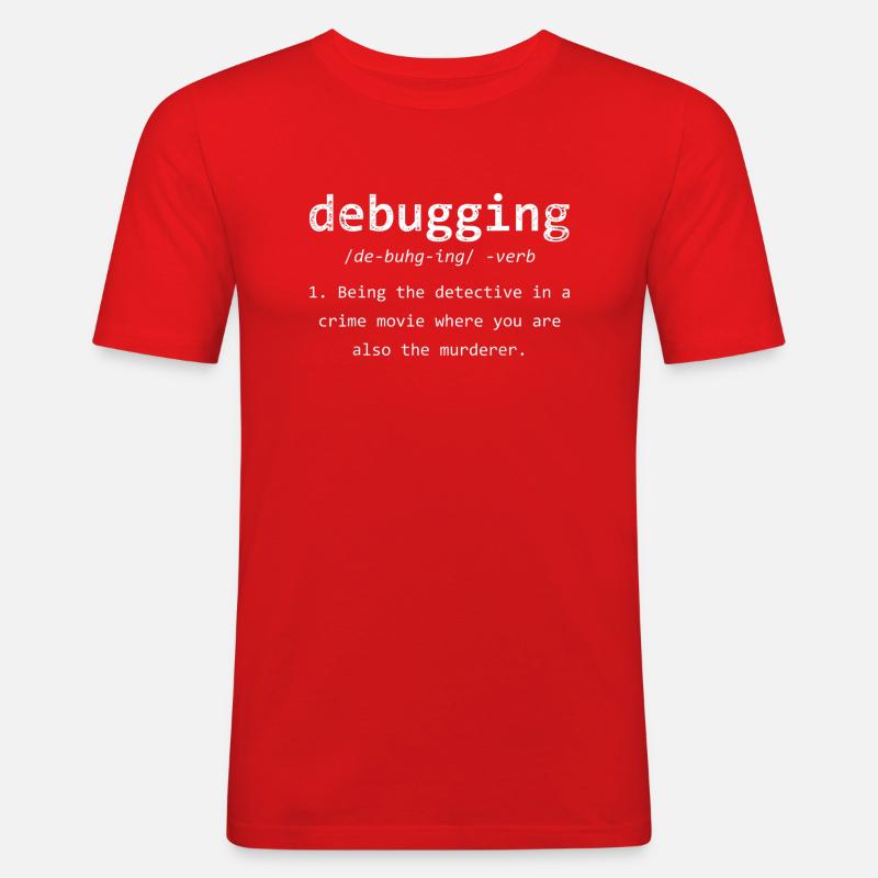 Debugging Funny Programmer Definition - Men's Slim Fit T-Shirt - red