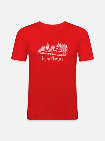 Pure Nature - Männer Slim Fit T-Shirt - Rot