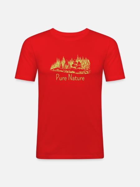 Pure Nature - Men's Slim Fit T-Shirt - red