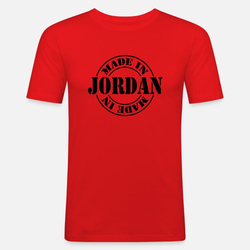 made in jordan m1k2 - Maglietta aderente da uomo - rosso