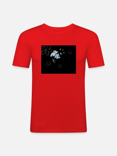 she was falling asleep - Männer Slim Fit T-Shirt - Rot