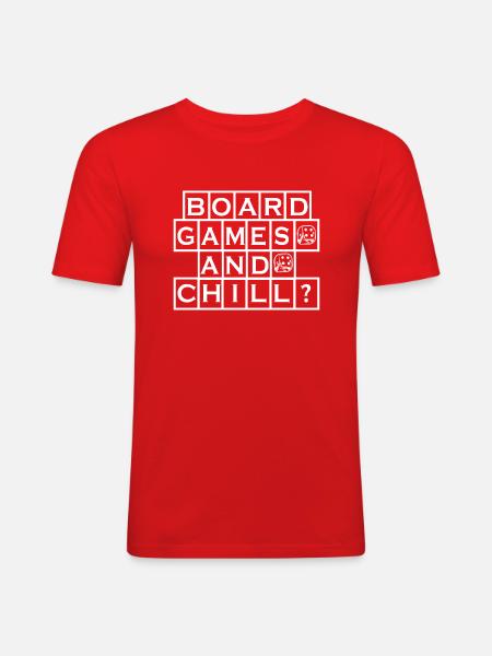 Boardgame Chess Backgammon Game Night - Men's Slim Fit T-Shirt - red