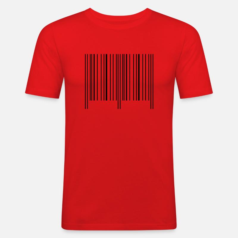 strichcode - Männer Slim Fit T-Shirt - Rot