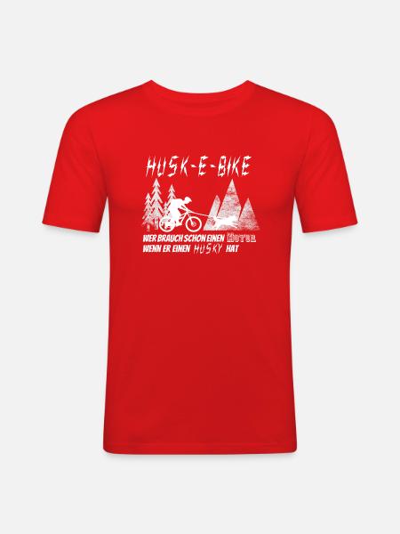 husk-e-bike - Männer Slim Fit T-Shirt - Rot