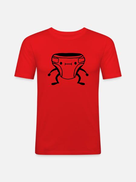 Living Diaper Face - Men's Slim Fit T-Shirt - red
