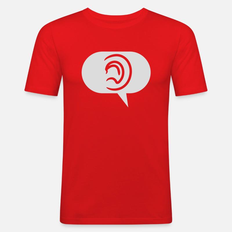 Perceive sounds Symbol speech bubble - Men's Slim Fit T-Shirt - red