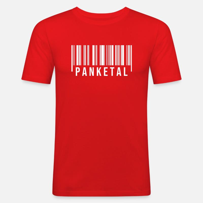 Panketal Strichcode - Männer Slim Fit T-Shirt - Rot