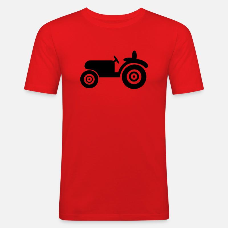 Traktor - Oldtimer - Männer Slim Fit T-Shirt - Rot
