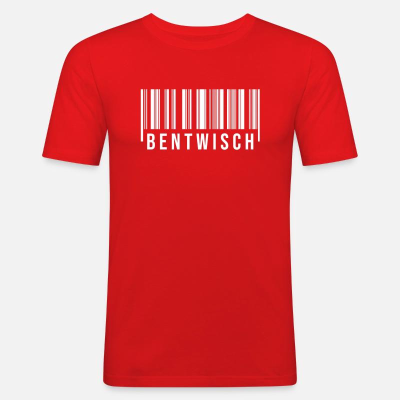 Bentwisch Strichcode - Männer Slim Fit T-Shirt - Rot