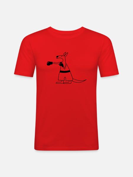 Kangaroo - Männer Slim Fit T-Shirt - Rot