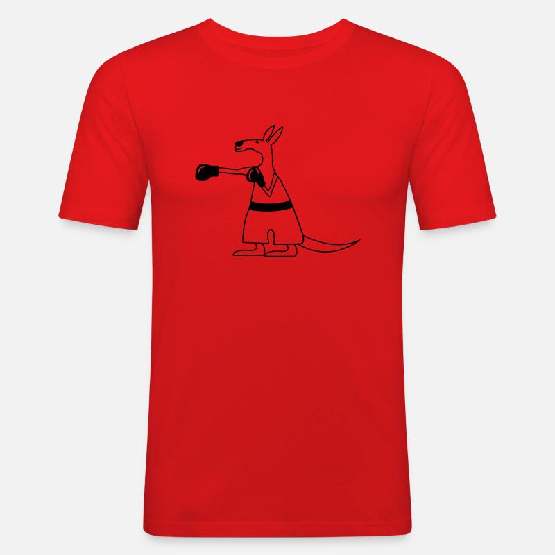 Kangaroo - Männer Slim Fit T-Shirt - Rot