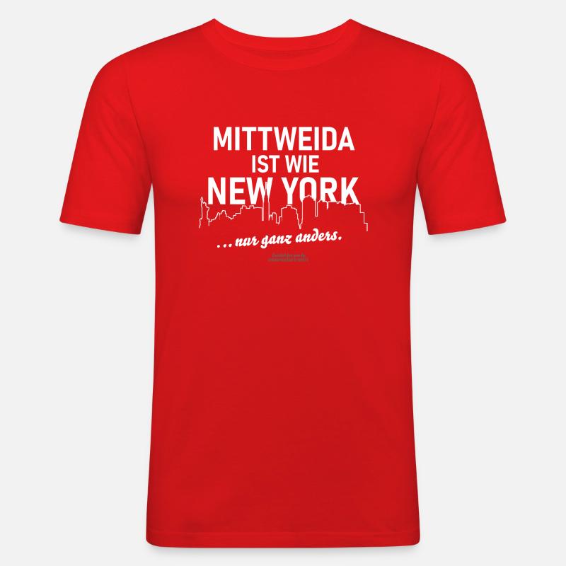 Mittweida - Männer Slim Fit T-Shirt - Rot