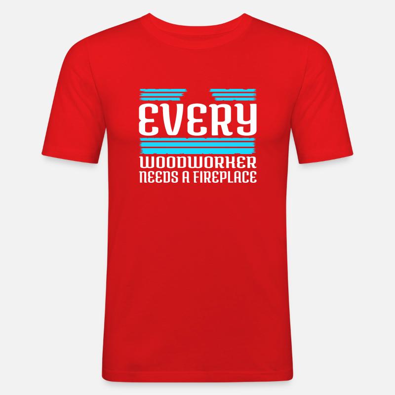 statement lets play carpenter tshirts - Männer Slim Fit T-Shirt - Rot