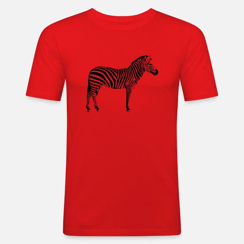 Zebra 1 - Männer Slim Fit T-Shirt - Rot