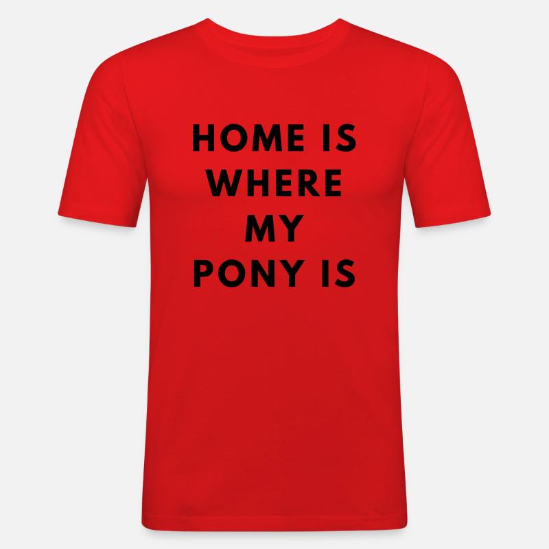 Pony Home - Männer Slim Fit T-Shirt - Rot