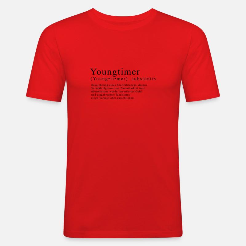 Youngtimer Definition als Geschenk oder - Männer Slim Fit T-Shirt - Rot