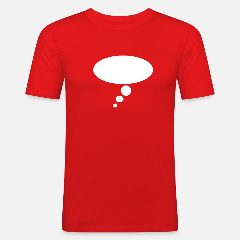 Denkblase - Männer Slim Fit T-Shirt - Rot