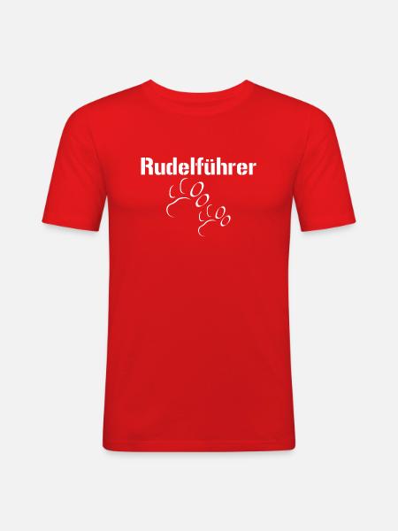 Rudelführer Pfoten Design - Männer Slim Fit T-Shirt - Rot
